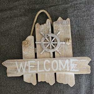 Hanging Wooden Welcome Sign